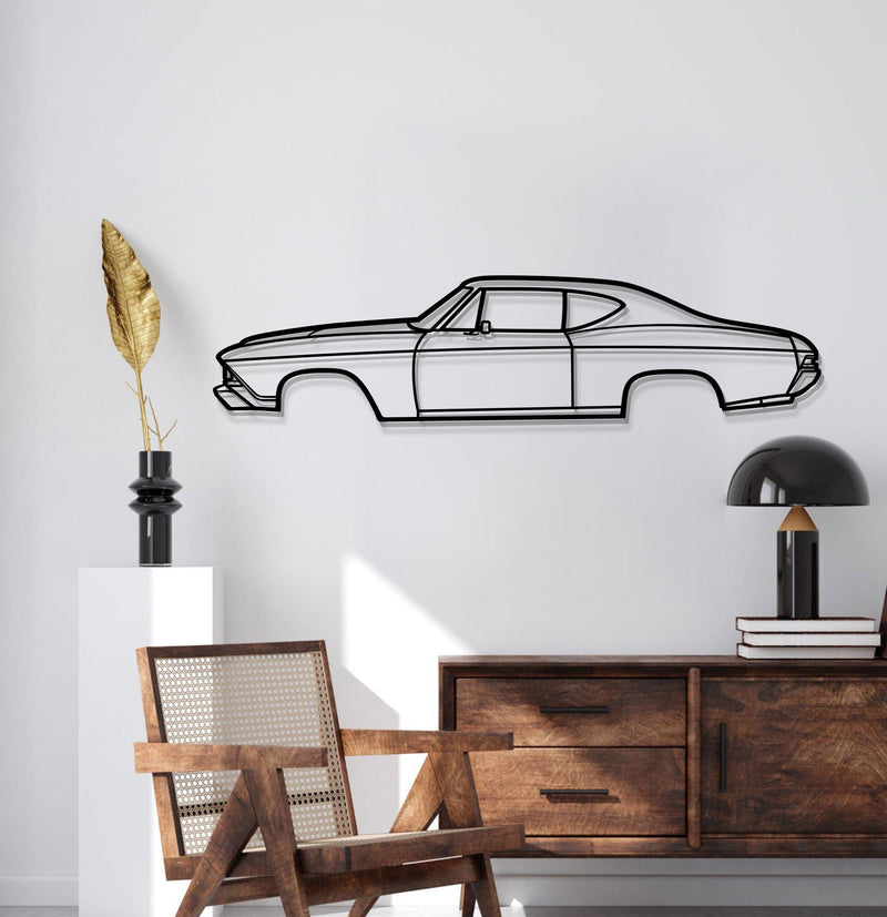 1968 Chevelle SS Metal Car Wall Art - MT0108