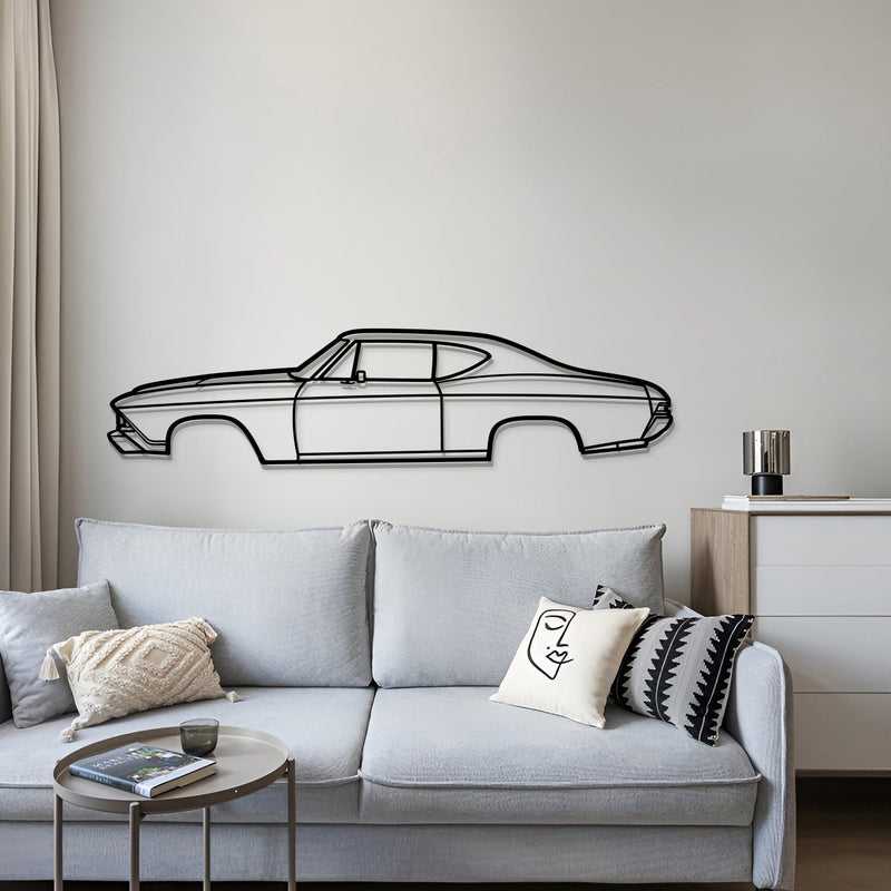 1968 Chevelle SS Metal Car Wall Art - MT0108