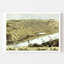 Vintage Map of Omaha, Nebraska 1868