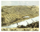Vintage Map of Omaha, Nebraska 1868