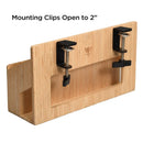 Bamboo Side-Mount Desktop Sorter – Universal C-Clamp Desk Extension & Organizer for Stationery and Devices by MobilevisionUS