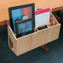 Bamboo Side-Mount Desktop Sorter – Universal C-Clamp Desk Extension & Organizer for Stationery and Devices by MobilevisionUS