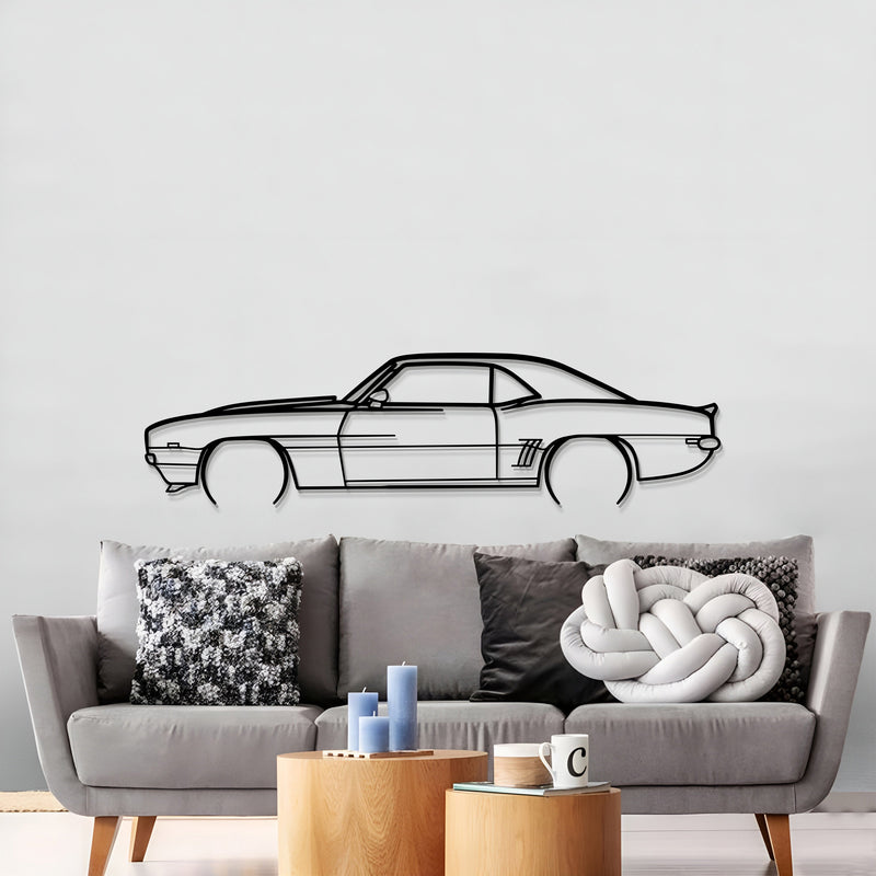 1969 Camaro Detailed Metal Car Wall Art - MT0116