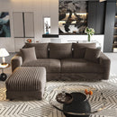Deep Seat Convertible Sofa With Soft Pillows And Ottomans by HouseOfZazla