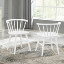 Edo - 5 Piece Dining Set, Trestle Dining Table With 4 Windsor Chairs - White