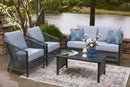 Bridges Beach - Loveseat, Lounge Chairs, Table Set (Set of 4) - Gray by Unique Piece Furniture