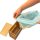 Bamboo Slim Trash Can With Lid: Slim Design with Multi-Purpose Storage Lid and Protective Rubber Feet – Includes Trash Bags by MobilevisionUS
