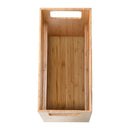 Bamboo Slim Trash Can With Lid: Slim Design with Multi-Purpose Storage Lid and Protective Rubber Feet – Includes Trash Bags by MobilevisionUS