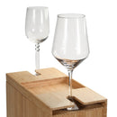 Bamboo Trash Can with Wine Glass Holder Lid | Slim Design Waste Bin & Stemware Caddy | Dual Function Decor for Patio, Living Room & Bedroom by MobilevisionUS