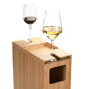 Bamboo Trash Can with Wine Glass Holder Lid | Slim Design Waste Bin & Stemware Caddy | Dual Function Decor for Patio, Living Room & Bedroom by MobilevisionUS