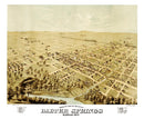 Vintage Map of Baxter Springs, Kansas 1871