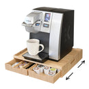 Bamboo Coffee Pod Organizer & Rolling Appliance Slider – Double Drawer Storage for K-Cups & Espresso Pods by MobilevisionUS