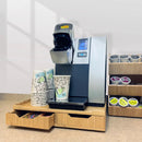 Bamboo Coffee Pod Organizer & Rolling Appliance Slider – Double Drawer Storage for K-Cups & Espresso Pods by MobilevisionUS