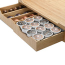 Bamboo Coffee Pod Organizer & Rolling Appliance Slider – Double Drawer Storage for K-Cups & Espresso Pods by MobilevisionUS