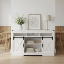 Farmhouse TV Stand With Sliding Barn Doors & Adjustable Storage