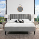 Aspen - Vertical Tufted Modern Headboard Platform Bed Set by HouseOfZazla