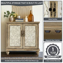 Driscoll - 2 Door Cabinet With Floral Design - Reclaimed Natural by HouseOfZazla