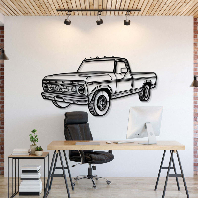 1975 F-150 Perspective Metal Car Wall Art - MT0439