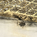 Vintage Map of Leavenworth, Kansas 1869