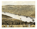 Vintage Map of Leavenworth, Kansas 1869