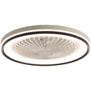 RGB Dimmable LED Enclosed Ceiling Fan With Light Flush Mount Bladeless, 6 Speed, Remote Control - White