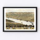 Vintage Map of Leavenworth, Kansas 1869