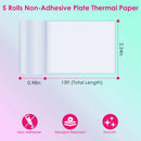 5 Rolls Regular Printer Paper Plate Mini Thermal Printing Paper White Mini Printer Photo Paper Fit for Wireless Thermal Mini Printer 57x25mm