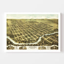 Vintage Map of Ottawa, Kansas 1872
