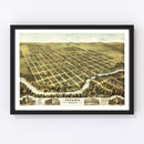 Vintage Map of Ottawa, Kansas 1872
