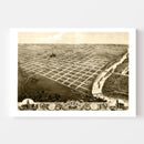 Vintage Map of Topeka, Kansas 1869