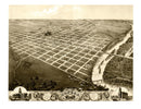 Vintage Map of Topeka, Kansas 1869