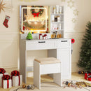 Vanity Set with Mirror and 3 Lighting Modes and Adjustable Brightness-White by LJGDeals