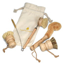 5-Piece Handmade Bamboo Dish Brush Set | Soft & Hard Bristle Scrub Brushes, Long Handle Brush, Bottle Brush, and Straw Cleaner by MobilevisionUS
