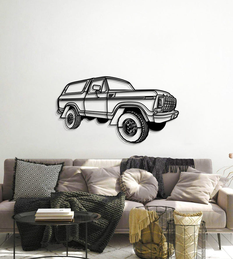 1979 Bronco Perspective Metal Car Wall Art - MT0441