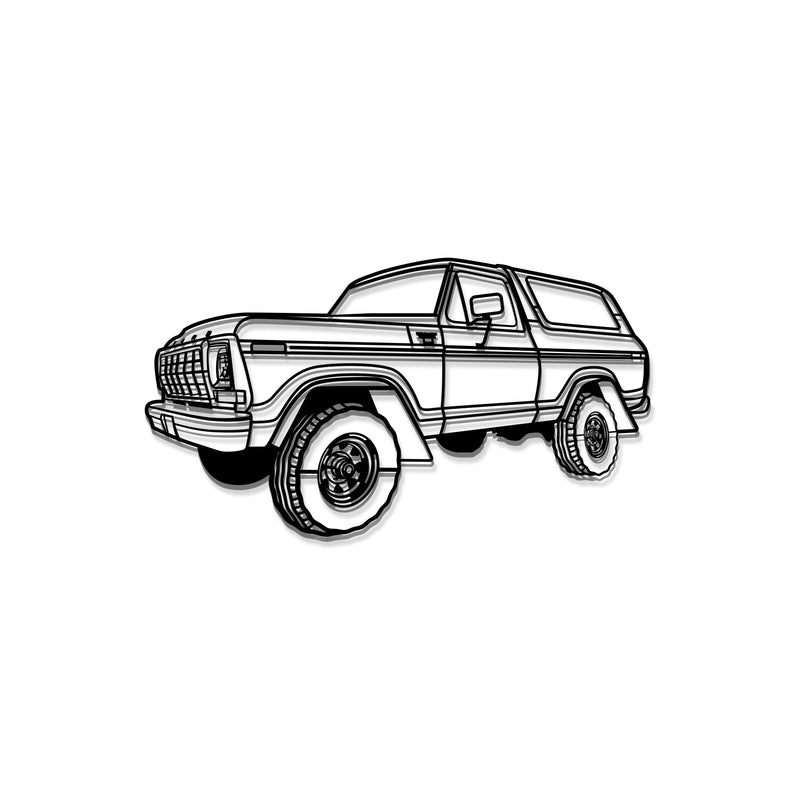 1979 Bronco Perspective Metal Car Wall Art - MT0441