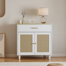 Cat Litter Box Enclosure With Scratch Pad, Hidden Litter Box Furniture, Wooden Pet House Sideboard, Storage Cabinet, Fit Most Cat And Litter Box, For Living Room Bedroom Office - White / Light Brown by HouseOfZazla