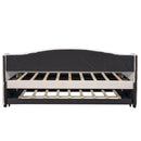 Upholstered Daybed Sofa Bed With Trundle Bed And Wood Slat by HouseOfZazla