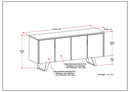 Lowry - Large 4 Door Sideboard Buffet - Distressed Charcoal Brown