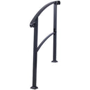 Handrails For Outdoor Steps, Fit 1 Or 3 Steps Outdoor Stair Railing, Flexible Front Porch Hand Rail, Transitional Handrails For Concrete Steps Or Wooden Stairs - Black by HouseOfZazla