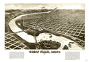Vintage Map of Great Falls, Montana 1891