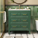 Retro Bathroom Vanity With Sink Combo, Free Standing Single Set With 3 Drawers by Unique Piece Furniture