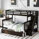 Stairway Bunk Bed With Storage And Guard Rail For Bedroom by Unique Piece Furniture