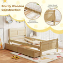 Twin Size Sleigh Bed with 2 Storage Drawers Wood Platform Bed Frame by LJGDeals