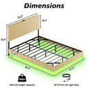 Floating Bedstead With Charging Station And LED Lights