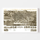 Vintage Map of Helena, Montana 1890