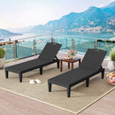 Outdoor PP Chaise Lounge Chairs Set of 2 with 4-Position Adjustable Backrests