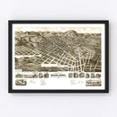 Vintage Map of Helena, Montana 1890