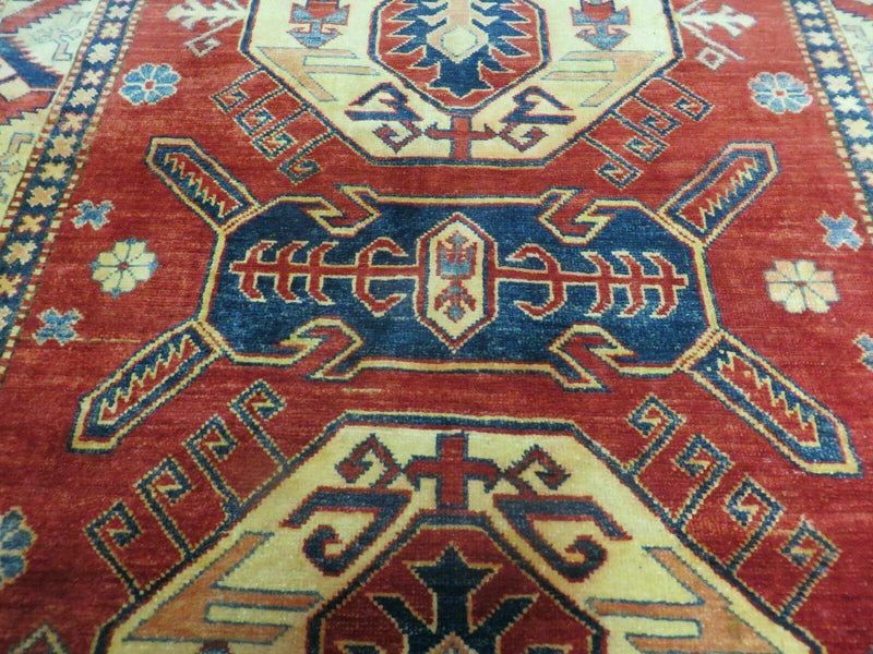 4' X 6' Vintage Handmade Turkish Kazak Pattern Wool Rug Carpet Nice