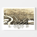 Vintage Map of Miles City, Montana 1883