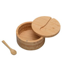 Eco-Friendly Bamboo Salt & Spice Cellar with Integrated Spoon – 1, 2, or 3 Compartments by MobilevisionUS